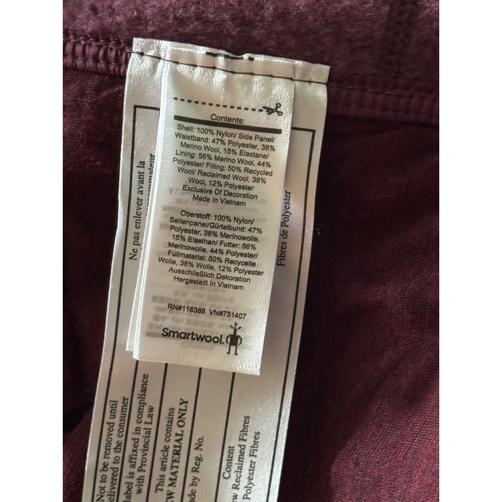 Smartwool Merino Wool Smartloft Quilted Insulated Mini Skirt Burgundy Ski Sz M - Picture 5 of 8